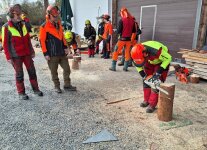 Die Prüfer begutachten die richtige Schnittführung